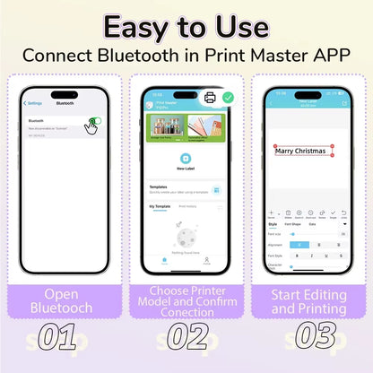 Label Printer P12 PRO Portable Label Maker 12Mm Rechargeable Bluetooth Inkless Printer Multiple Template for Office Home